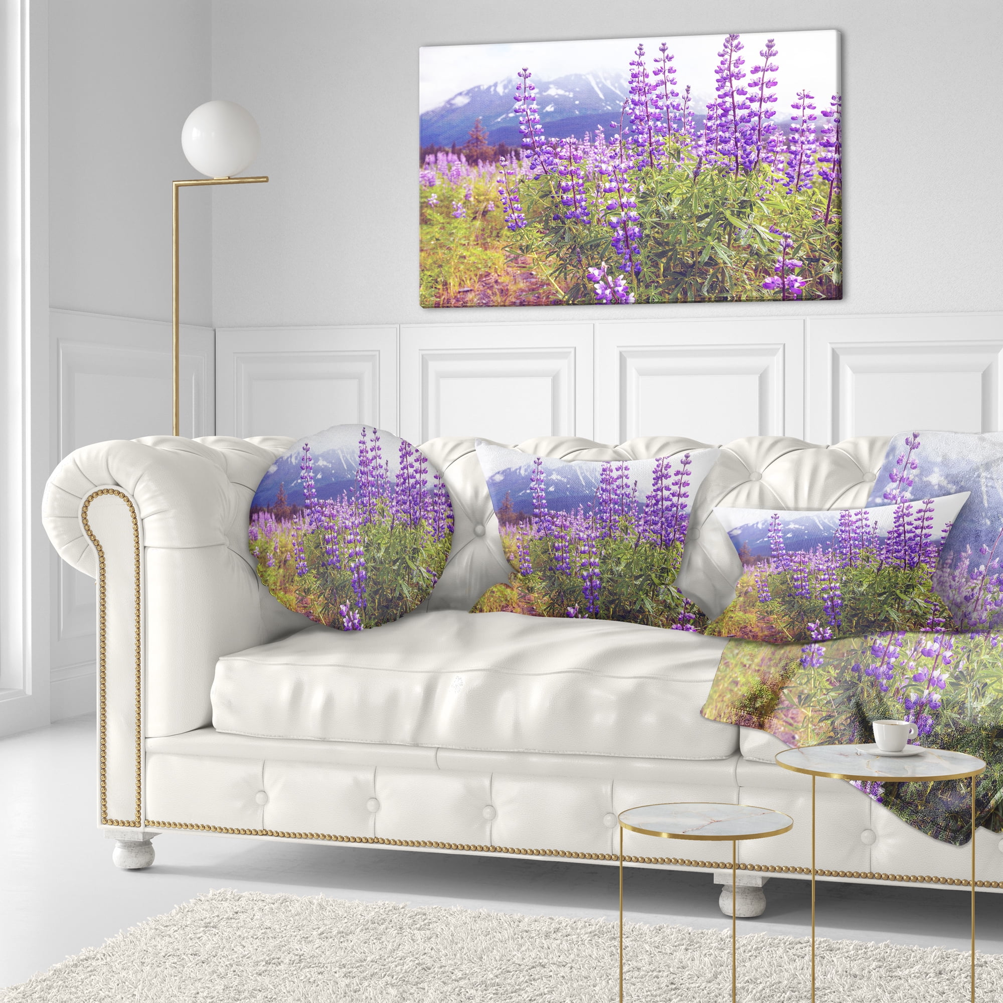 Designart 12" x 20" Purple Polyester Throw Pillow