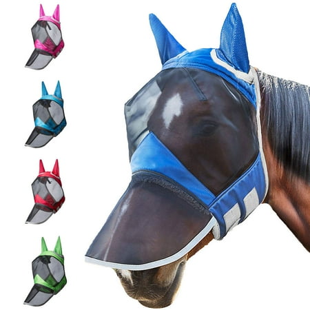 

SPRING PARK Horse Full Face Protection Anti-mosquit Mask Cover UV Cover Net Face Ears Mesh Breathable Protection