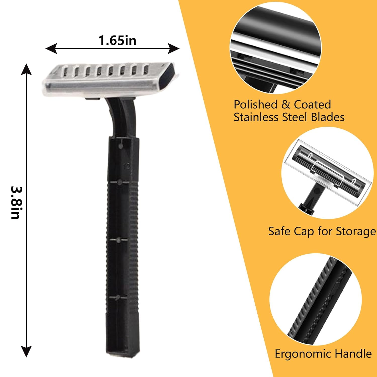 Bulk Disposable Razors 300 Pcs - Twin Blade, Portable, for Men & Women, Ideal for Hotels, Travel, Charity, and Everyday Use