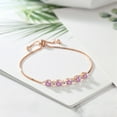 thumbnail image 3 of Gem Stone King 3.01 Ct Pink Created Sapphire White Diamond 18K Rose Gold Plated Silver Tennis Bracelet for Women, 3 of 3