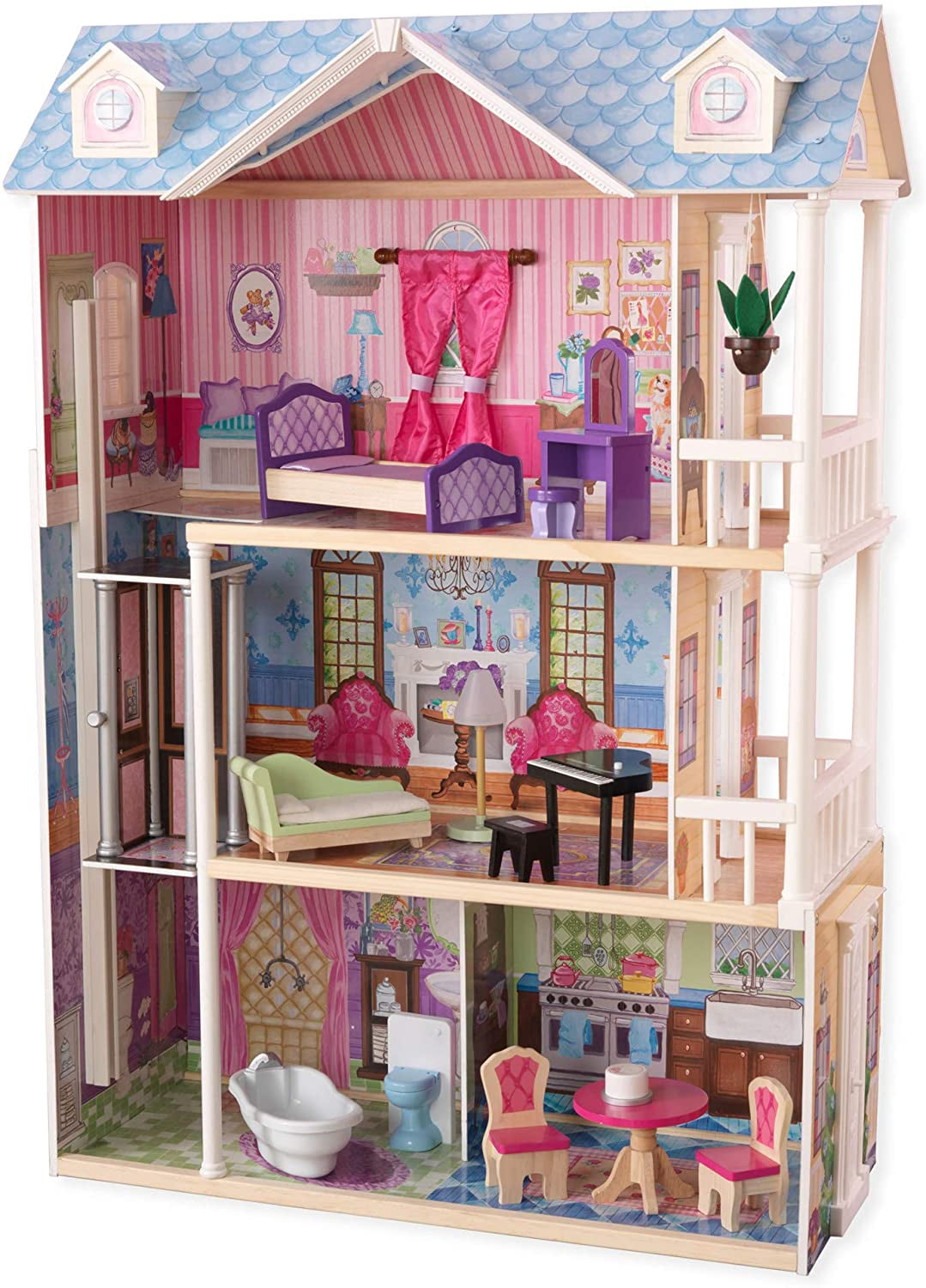 KidKraft My Dreamy Dollhouse with 14 accessories included 