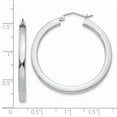 thumbnail image 4 of 14k White Gold 3mm Polished Square Tube Hoop Earrings 14k White Gold Earrings, 4 of 4