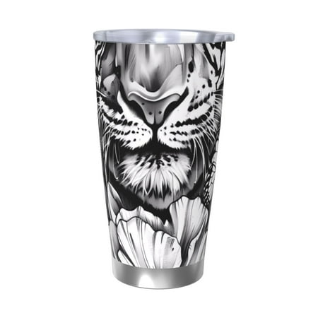 

Bingfone Tiger Butterfly Floral Art for 20 Oz Stainless Steel Travel Mug Double Wall Water Coffee Cup for Home Office Outdoor Works Great for Ice Drinks and Hot Beverage-Without Straw