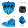 thumbnail image 2 of MaxKare 1-3 Person Towable Tube for Boating, Inflatable Boat Tube, Waterskiing Towables for Youth Adults Have Fun in Oceans, Blue, 2 of 5