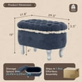 thumbnail image 6 of S-HOME 29.5 Inch Footboard Bench in Fabric Upholstered Design with Hidden Storage and Stylish Fringe for Any Room，Blue, 6 of 12