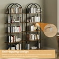 thumbnail image 5 of Kojooin 71" Bookshelf 5 Tier Bookcase Arched Display Racks Tall Bookshelf Freestanding Open Storage Shelf with Sturdy Metal Frame for Bedroom Living Room Home Office Bathroom, 5 of 9