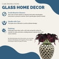 thumbnail image 6 of Bergamo Art Decorative Handmade Carved Lattice Glass Vase in Beige, 6 of 6