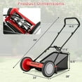thumbnail image 3 of Ironmax Tondeuse Poussée de 16 Pouces avec 5 Lames, Récupérateur d'Herbe Amovible de 6,9 Gallons pour Jardin, Rouge, 3 of 9