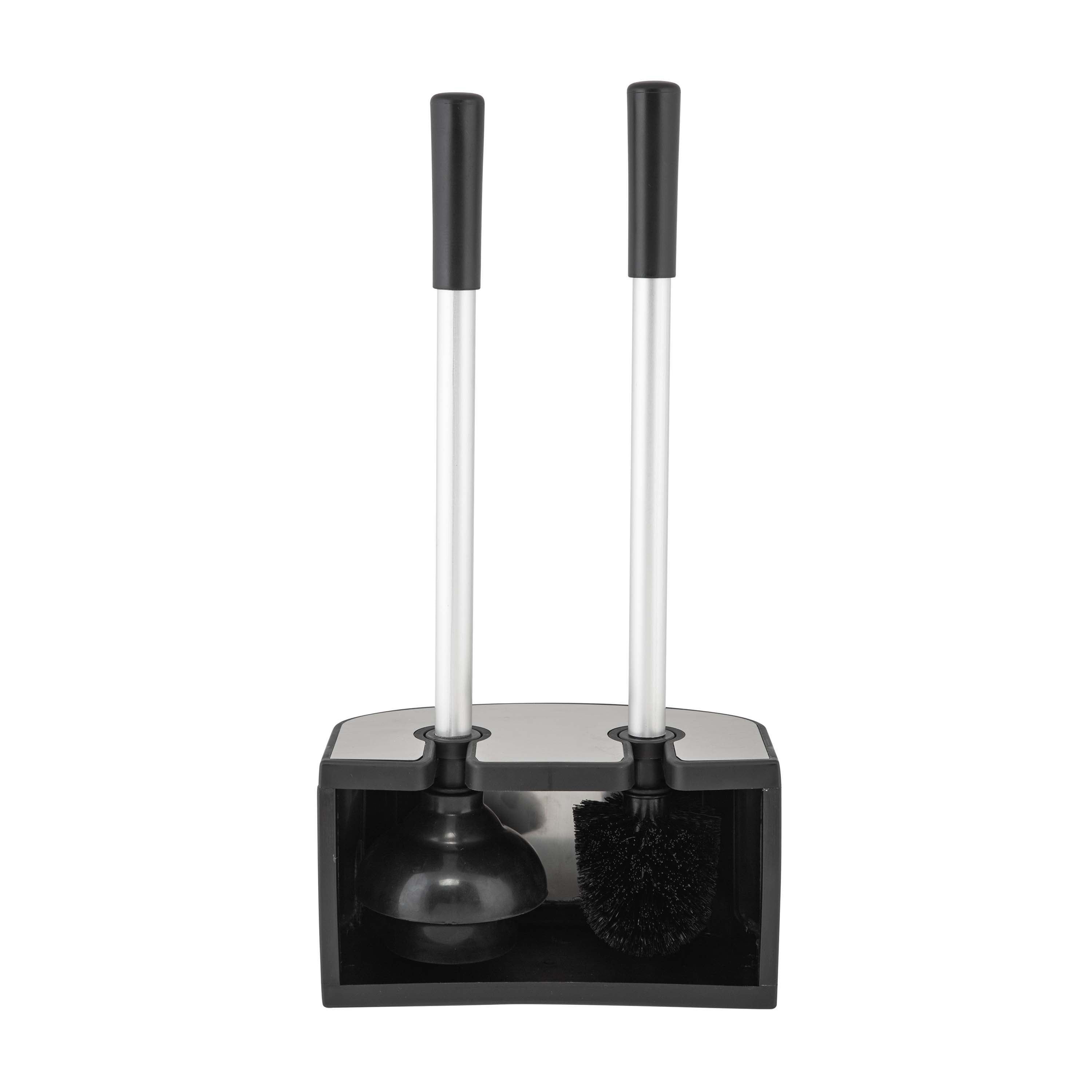 Bath Bliss 2-in-1 Toilet Brush and Plunger Set in Stainless Steel