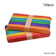 thumbnail image 6 of 100pcs Ice Cream Sticks Colorful Wooden Sticks Ice Cream Spoon DIY Hand Crafts Art Ice Cream Lolly Cake Tools  150x10x1.6mm, 6 of 9