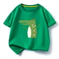 thumbnail image 2 of Virmaxy (0-12y) Toddler Boys Girls Summer Shirt Kids Crocodile Printed Loose T-Shirt Casual Short Sleeve Round Neck Top 2025 Spring Cotton Crewneck Blouses Tops Army Green-1 2 Years, 2 of 3