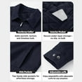 thumbnail image 5 of FRSASU Men's Casual Colorblock Lapel Workwear Jacket Long Sleeve Full-Zip Coat Style Warm Thick Jacket with Pockets Blue, 5 of 7