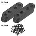 thumbnail image 4 of Paquete de 20 Soportes Planos Rectos, 2.17 x 0.71 Pulgadas Soporte de Reparación para Muebles de Madera/ Soporte de Caja de PC de Madera, Soporte de Muebles de Placa [Negro], 4 of 6