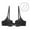 Black, variant on Womens Low Plunge Push Up Bra with Clear Straps Low Cut Convertible Underwire Padded Cleavage Bra