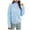 Light Blue, variant on Wancir Women's Zip Up Cardigan Sweaters Drop Shoulder Long Sleeve Casual Solid Mesh Knit Jumper Tops