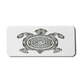 thumbnail image 1 of Turtle Computer Mouse Pad, Maori Tattoo Style of Sea Animal Tribal Spiral Form Tropical, Rectangle Non-Slip Rubber Mousepad X-Large, 35" x 15" Gaming Size, Black and White, by Ambesonne, 1 of 2