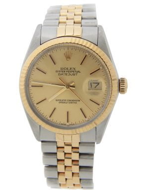 Pre-Owned Mens Rolex Two-Tone Datejust Watch 16013 with Champagne Dial