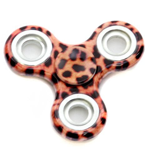 Leopard Skin Fidget Colorful  Finger Toy  ADHD ADD Focus Triangle Spinner 