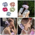 thumbnail image 2 of RUISINERY Pleated Brims Scrunchies Elastic Satined Hair Holder Wedding Hair Rope Big Buns Hair Elastics for Various Hairstyles, 2 of 8