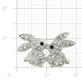 thumbnail image 3 of Silver Crystal Kissing Bunny Easter Brooch Pin, 3 of 3