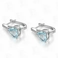 thumbnail image 2 of UDIYO Elegant Women Faux Sapphire Rhinestone Inlaid Drop Huggie Earrings Eardrops, 2 of 6
