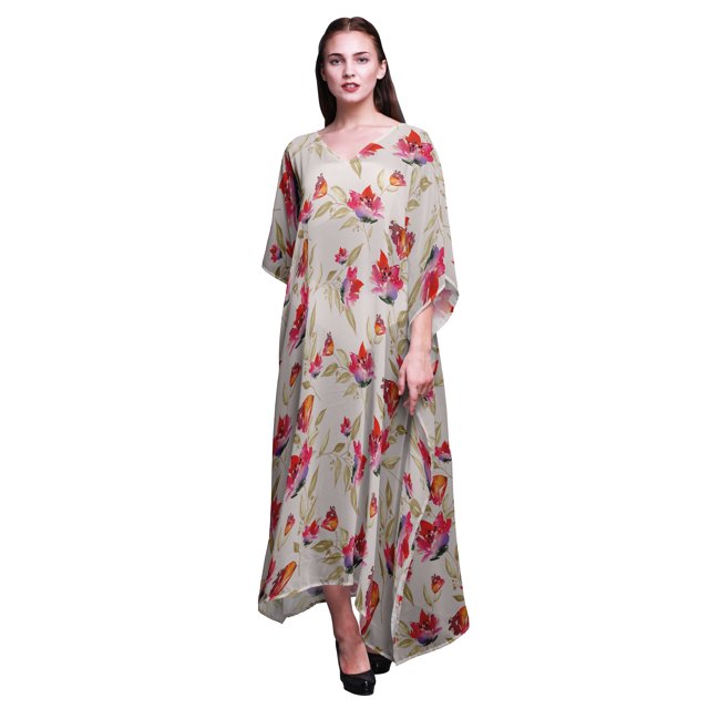Bimba Caftan pour Femme Tenue d'Intérieur Robe Maxi de Plage Couvre-Maillot