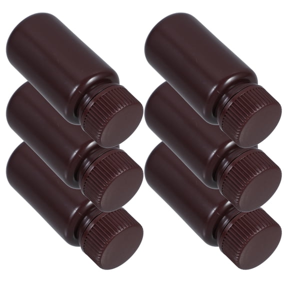 BESTYASH 6 Pack Dark Brown Plastic Sample Bottles for Storage with Wide Mouth Design and Leak Proof Seal 60ML