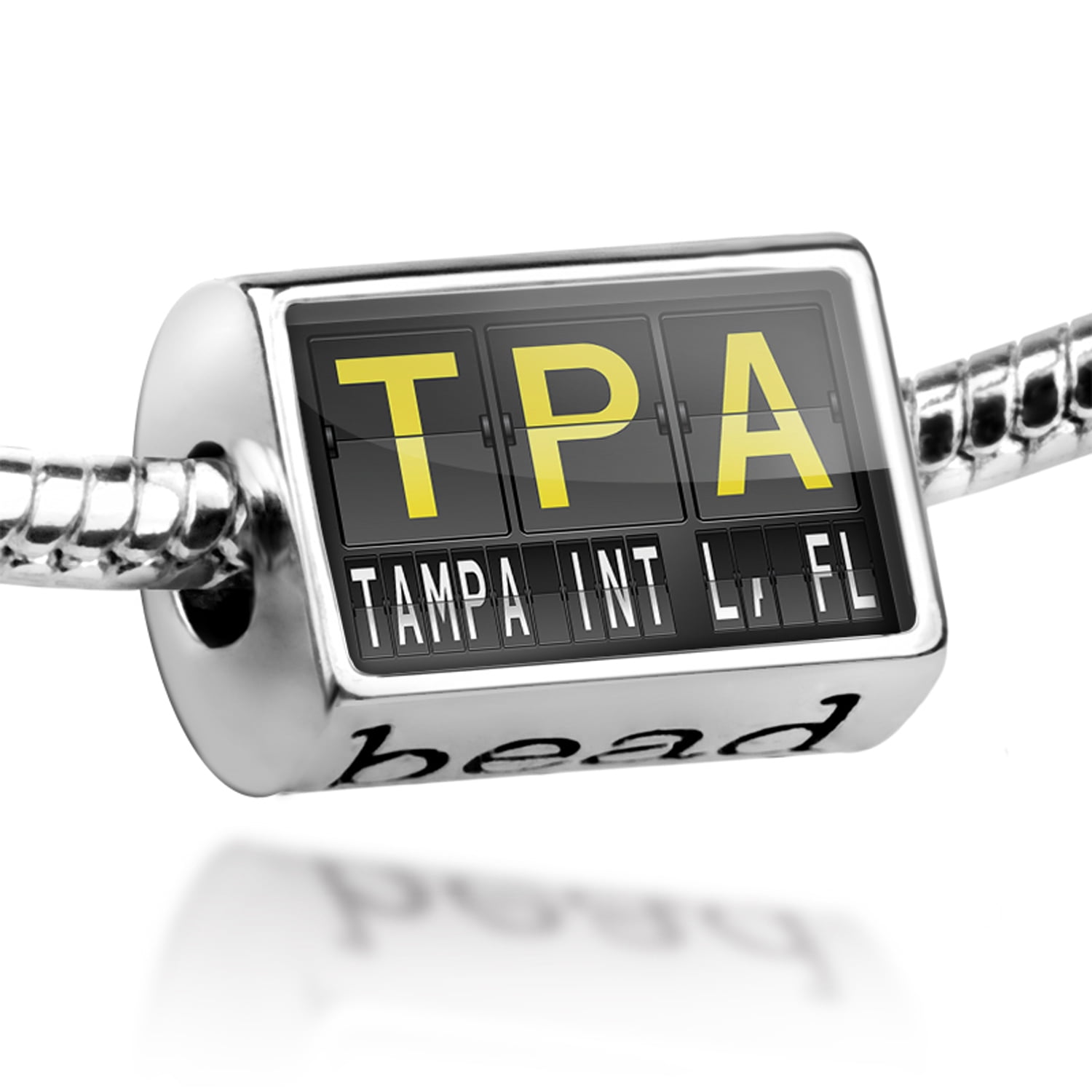 Bead TPA Airport Code for Tampa Int'l, FL Charm Fits All European