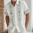 thumbnail image 3 of Beach Shirts for Men Summer Short Sleeve Button Down Lapel Collar Loose Fit Hoho Floral Print Casual Vacation Shirt, 3 of 5