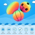 thumbnail image 3 of EASTIN 3Pcs Balls Set Rainbow Inflatable Convenient Fun Rugby Parent-child Games Toys Basketball Kids Adults Beach Court Garden, 3 of 8