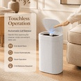 thumbnail image 2 of 1 Pack 5 Gallon Bathroom Trash Can with Lid, Automatic Motion Sensor Black Trash Can, Touchless Slim Waterproof Garbage Bin for Kitchen, Bedroom, Office, and Bathroom, 2 of 7