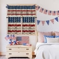 thumbnail image 5 of Independence Day Kitchen Curtains Valances 3 Piece Set, U. S. Flag Themed Shabby Chic Retro Wood Grain Rod Pocket Tier Curtain and Valance Drapes for Small Window 24 Inch Length for Bedroom Cafe, 5 of 9