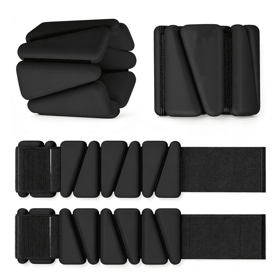 HHNOU Wrist and Ankle Weights for Women-Set of 2(1Lb Each)Wearable Ankle&Wrist Weights-Leg&Arm Bands,Silicone Weighted Bracelets for Workout,Walking,Running,Yoga,Pilates