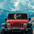 thumbnail image 5 of Pensura Windshield Sunshade Compatible with Jeep Wrangler Rubicon Sahara TJ JK JKU 2 Door & 4 Door, Moon Dragonfly Car Windshield Sun Shade Blocks Sunlight Heat UV Rays, 5 of 7