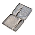 thumbnail image 3 of Retro Bronze Metal  Box, 20 Capacity Sturdy Double Sided Spring Clip Open Pocket Holder, Retro  Case Alloy Frosted Cigaret Box Double Sided Metal  Holder, 3 of 8