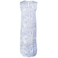thumbnail image 3 of RVCA Juniors Warp Driver Print Crepe Midi Shift Dress (White/Periwinkle, Small), 3 of 3