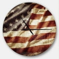 thumbnail image 1 of Designart 'American Flag Modern Wall Clock, 1 of 4