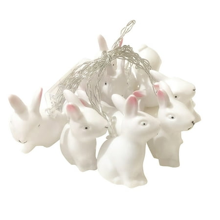 

Outdoor Christmas Lights LED Easter Bunny Strings Patio Room Window Decoration Party Pendant