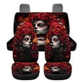 thumbnail image 5 of Binienty Sugar Skull Girl Car Seat Covers Front and Back Full Set 4 Piece Automotive Seat Covers Highback Vehicle Bucket Cushion Cover Stretch Fabric Easy to Install Auto Interior Decor Accessories, 5 of 5