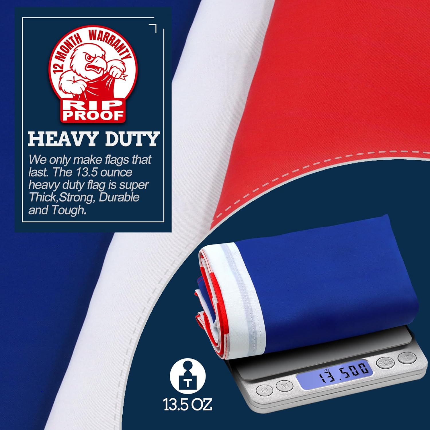 Anley Rip-Proof Double Sided 3-Ply France Flag 3x5 Ft - French National Flags 300D Polyester
