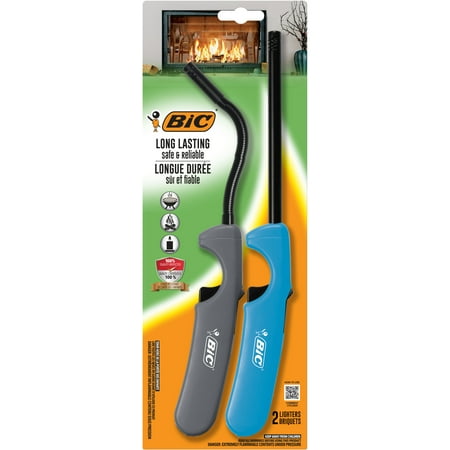 BIC Multi-Purpose Lighters With Flexible and Extra Long Wand, Child-Resistant, 2 Pack