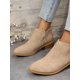 thumbnail image 4 of Women Black Zipper Back Boots, Point Toe Chunky Heeled Boots, 4 of 4