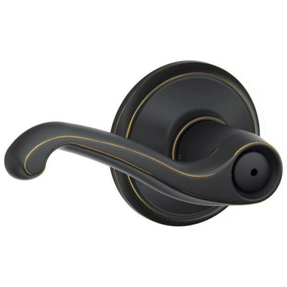 Schlage F40FLA716 Flair Privacy Lever, Aged Bronze