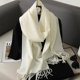thumbnail image 3 of Bufanda de cachemira de invierno de color sólido con borlas de pashmina para clima frío, bufandas para mujeres y niñas, chal grueso y cálido, 3 of 5
