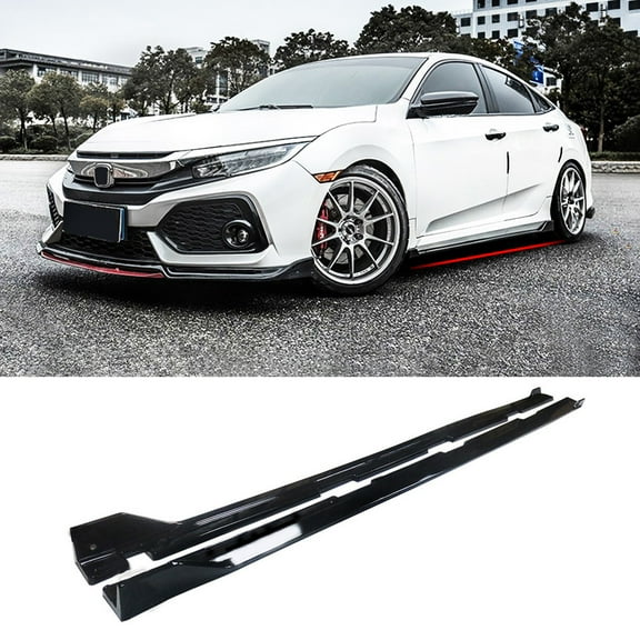 NINTE Side Skirt Panels Extension for 2016-2020 Honda CIVIC 10th Generation SY Gloss Black