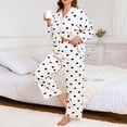 thumbnail image 4 of Pajamas for Women Plus Size Valentines Long Sleeve Button Down Heart Print Soft 2 Piece Sleepwear, 4 of 6
