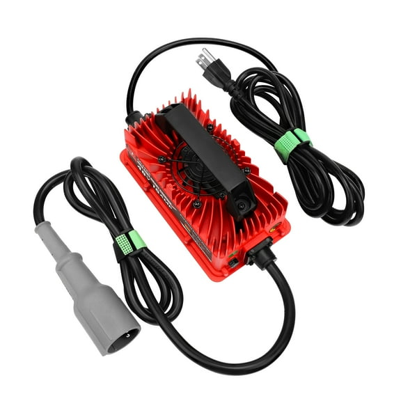 PKPOWER 15 Amp Golf Cart Charger for 48 Volt Club Car DS & Precedent Lead Acid Battery with Upgraded 3-Pin Round Plug