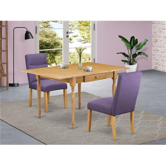 3 Piece Monza Dining Table Set - Oak & Dahlia