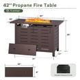 thumbnail image 3 of Sunmthink 42" Propane Fire Pit Table for Patio – 50,000 BTU Outdoor Heater with Removable Lid, All-Weather Cover & Natural Lava Rock Set, Brown, 3 of 7