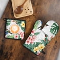 thumbnail image 5 of Hummingbird and Flower Kitchen Oven Mitt and Pot Holder Sets 2 Pcs for Baking, Cooking and Grilling, Heat Resistant Up To 392 °F, 5 of 7